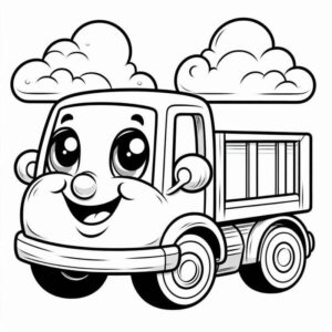 Desenho de Desenho Caminhao Infantil Sorridente
