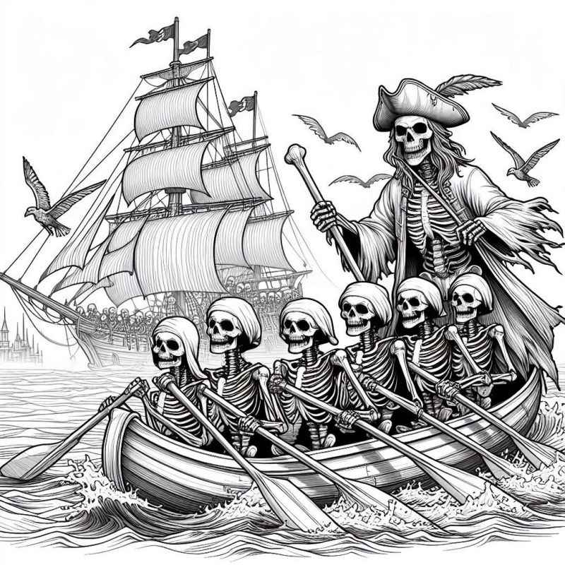 Desenho de Desenho Capitao Esqueleto Piratas