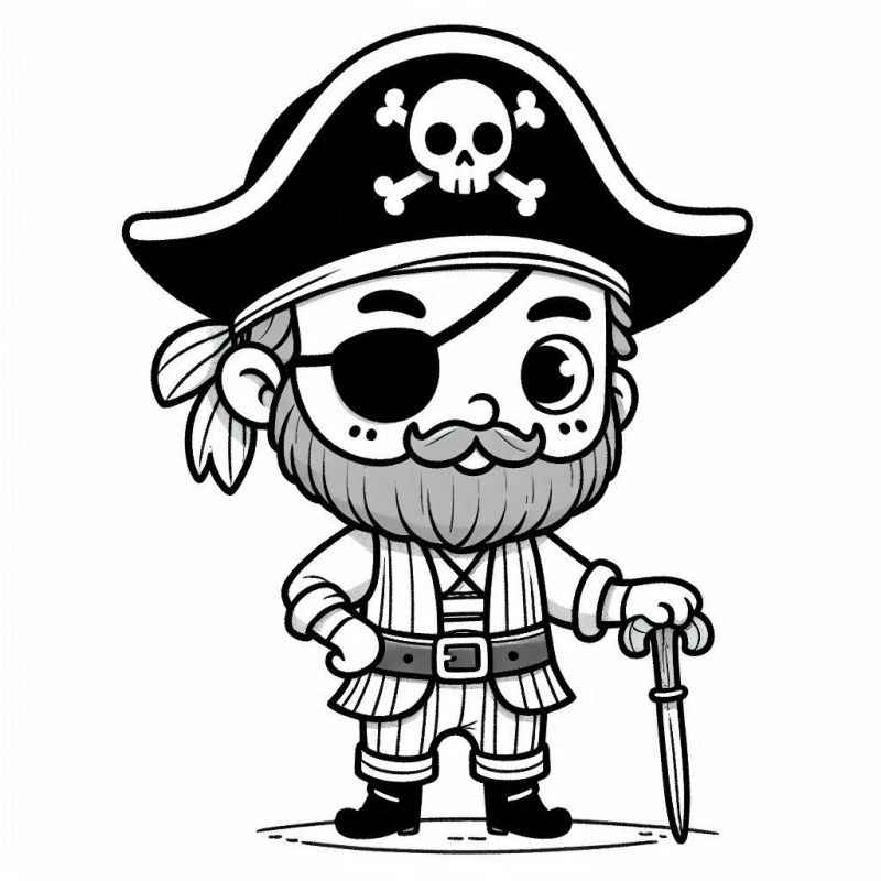 Desenho de Desenho Cartoon Pirata