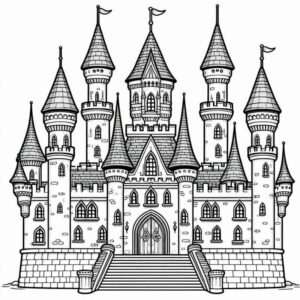 Desenho de Desenho Castelo Detalhado