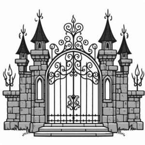 Desenho de Desenho Castelo Detalhado Para Colorir 1