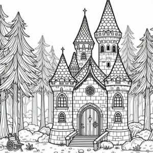 Desenho de Desenho Castelo Floresta