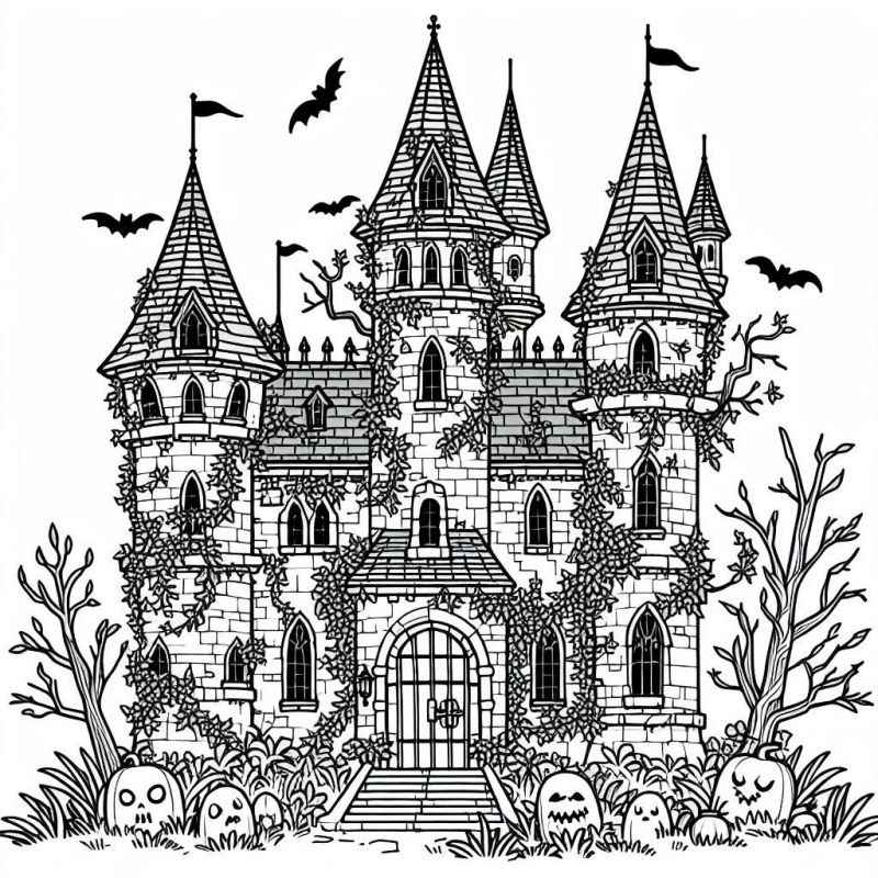 Desenho de Desenho Castelo Medieval Gotico