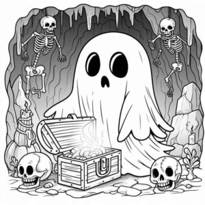 Desenho de Desenho Caverna Sombria Halloween