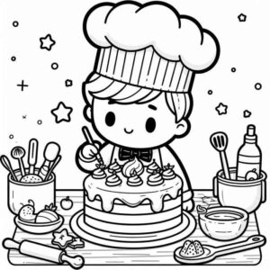 Desenho de Desenho Confeiteiro Para Colorir