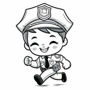 Desenho de Desenho Crianca Policial Para Colorir