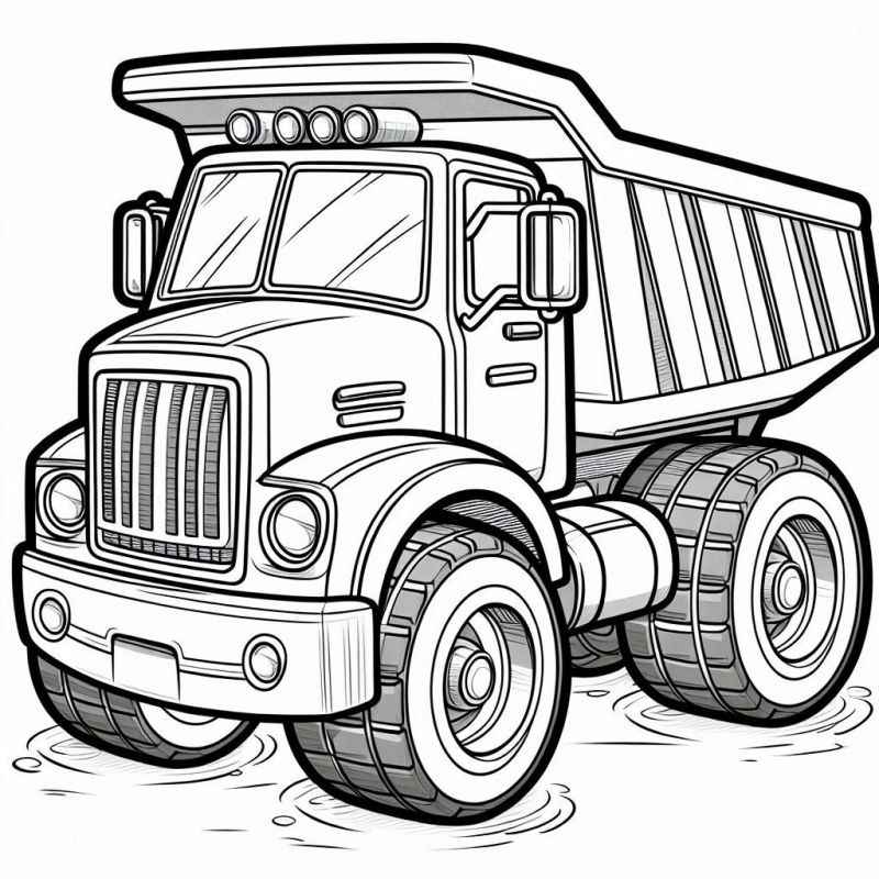 Desenho de Desenho Detalhado Caminhao Basculante Colorir