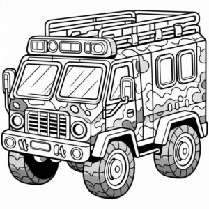 Desenho de Desenho Detalhado Caminhao Militar Exploracao