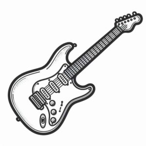 Desenho de Desenho Detalhado Guitarra Eletrica