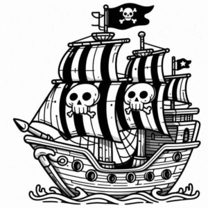 Desenho de Desenho Detalhado Navio Pirata 1
