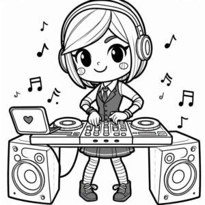 Desenho de Desenho Dj Cartoon Colorir