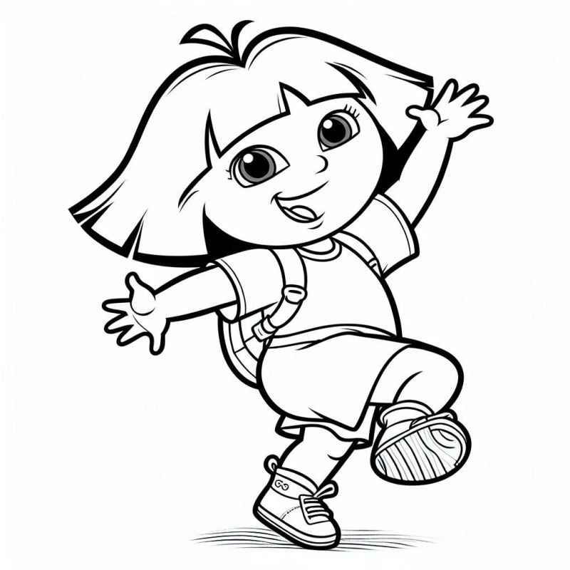 Desenho de Desenho Dora Aventureira Detalhado