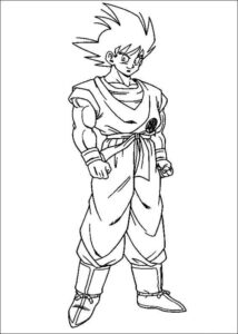 Desenho de Desenho Dragon Ball Z Para Colorir Goku Pose
