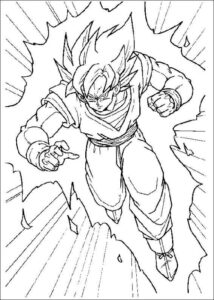 Desenho de Desenho Dragon Ball Z Para Colorir Goku Ssj 1 Voando