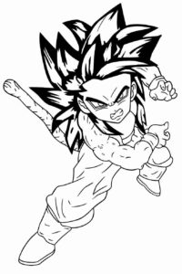 Desenho de Desenho Dragon Ball Z Para Colorir Goku Ssj 4