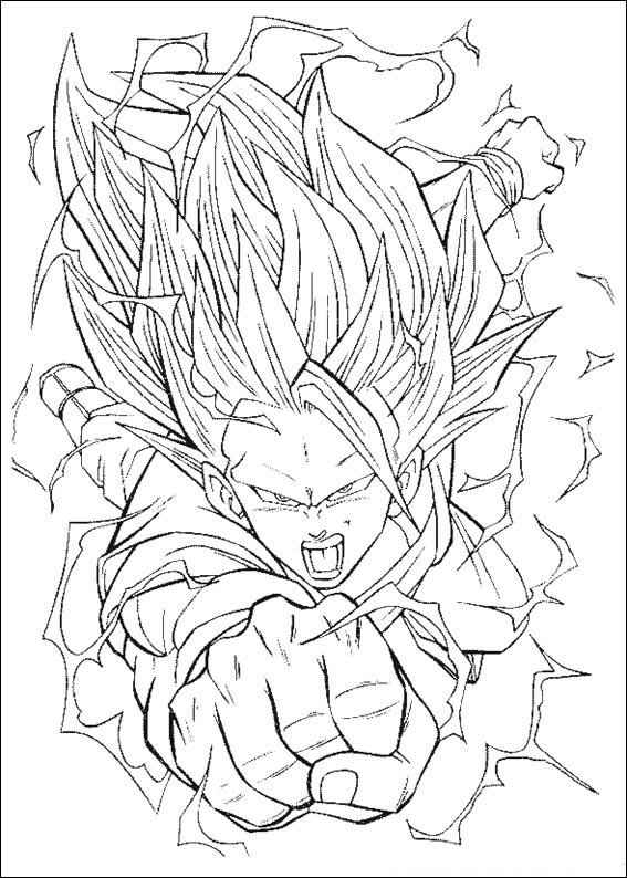 Desenho de Desenho Dragon Ball Z Para Colorir Goku Super Saiyajin 3