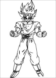 Desenho de Desenho Dragon Ball Z Para Colorir Goku Super Saiyajin Pose