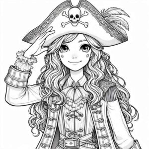 Desenho de Desenho Feminino Pirata