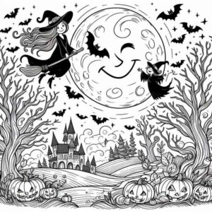 Desenho de Desenho Halloween Lua Cheia
