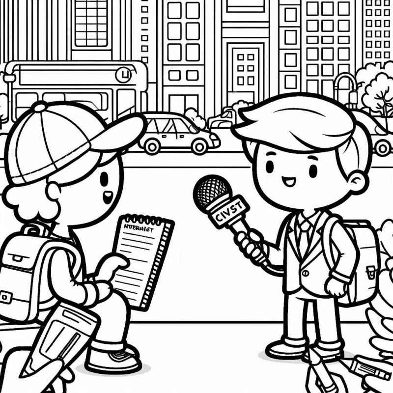 Desenho de Desenho Jornalismo Urbano Colorir