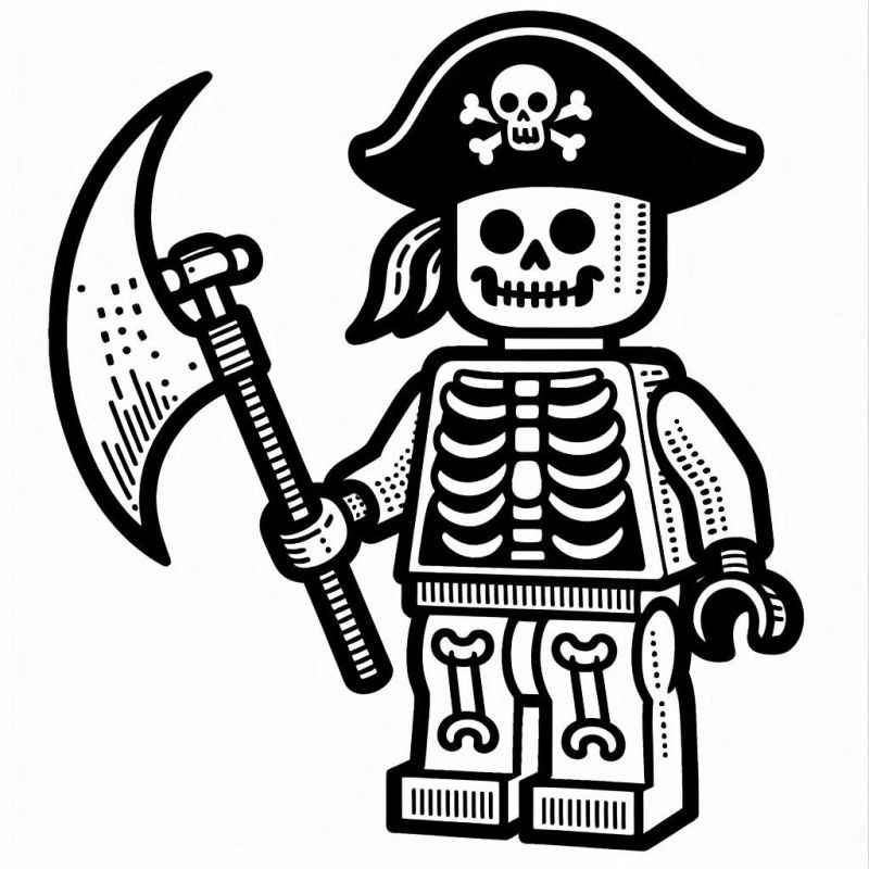 Desenho de Desenho Lego Pirata Esqueleto