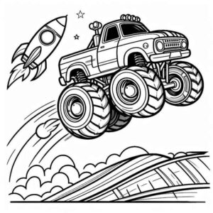 Desenho de Desenho Monster Truck Acao Espacial