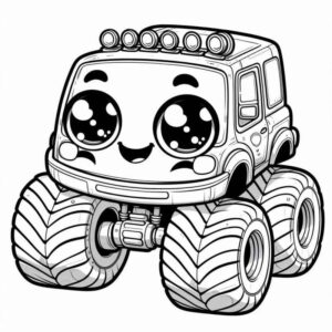 Desenho de Desenho Monster Truck Carinhoso Para Colorir