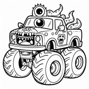 Desenho de Desenho Monster Truck Ciclople Colorir