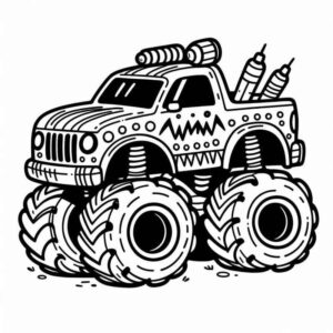 Desenho de Desenho Monster Truck Detalhado 2