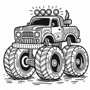 Desenho de Desenho Monster Truck Detalhado 3
