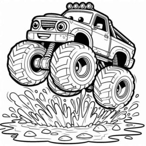 Desenho de Desenho Monster Truck Divertido Para Colorir