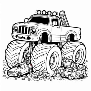 Desenho de Desenho Monster Truck Em Acao