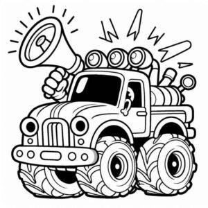 Desenho de Desenho Monster Truck Mao Megafone