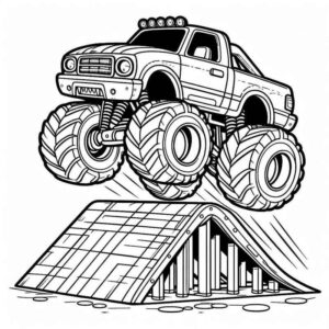 Desenho de Desenho Monster Truck Pulando