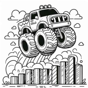 Desenho de Desenho Monster Truck Saltando 1