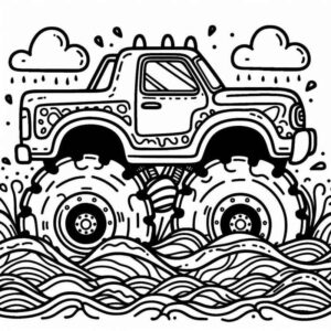 Desenho de Desenho Monster Truck Simplificado