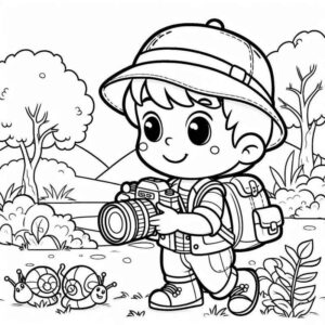 Desenho de Desenho Pequeno Explorador Natureza