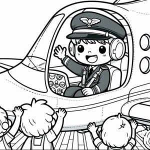 Desenho de Desenho Piloto Aviao Cabine Criancas