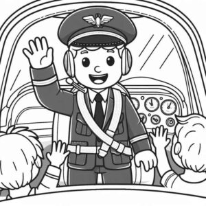 Desenho de Desenho Piloto Aviao Cockpit
