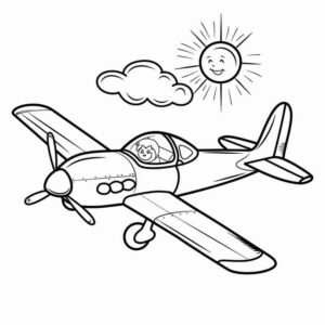 Desenho de Desenho Simplificado Aviao Para Colorir