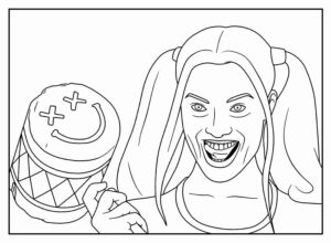 Desenho de Desenhos De Arlequina Para Colorir 10