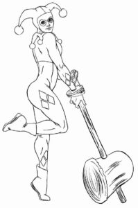 Desenho de Desenhos De Arlequina Para Colorir 19