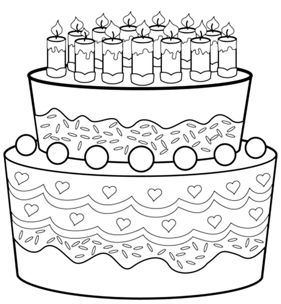 Desenho de Desenhos De Bolo De Aniversario 500