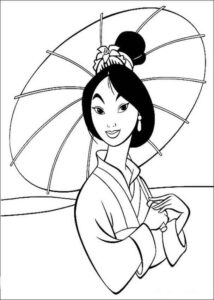 Desenho de Desenhos De Mulan Para Pintar
