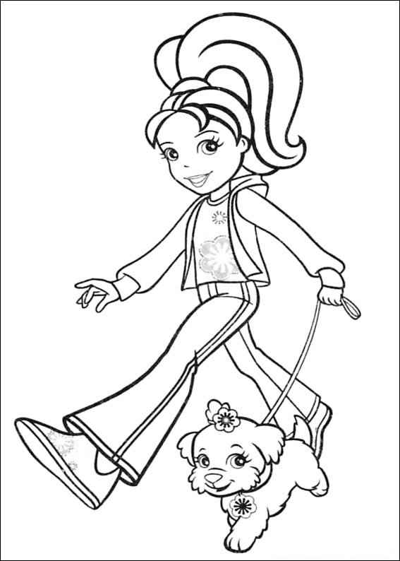 Desenho de Desenhos Polly Pocket Para Colorir Dog Passeando