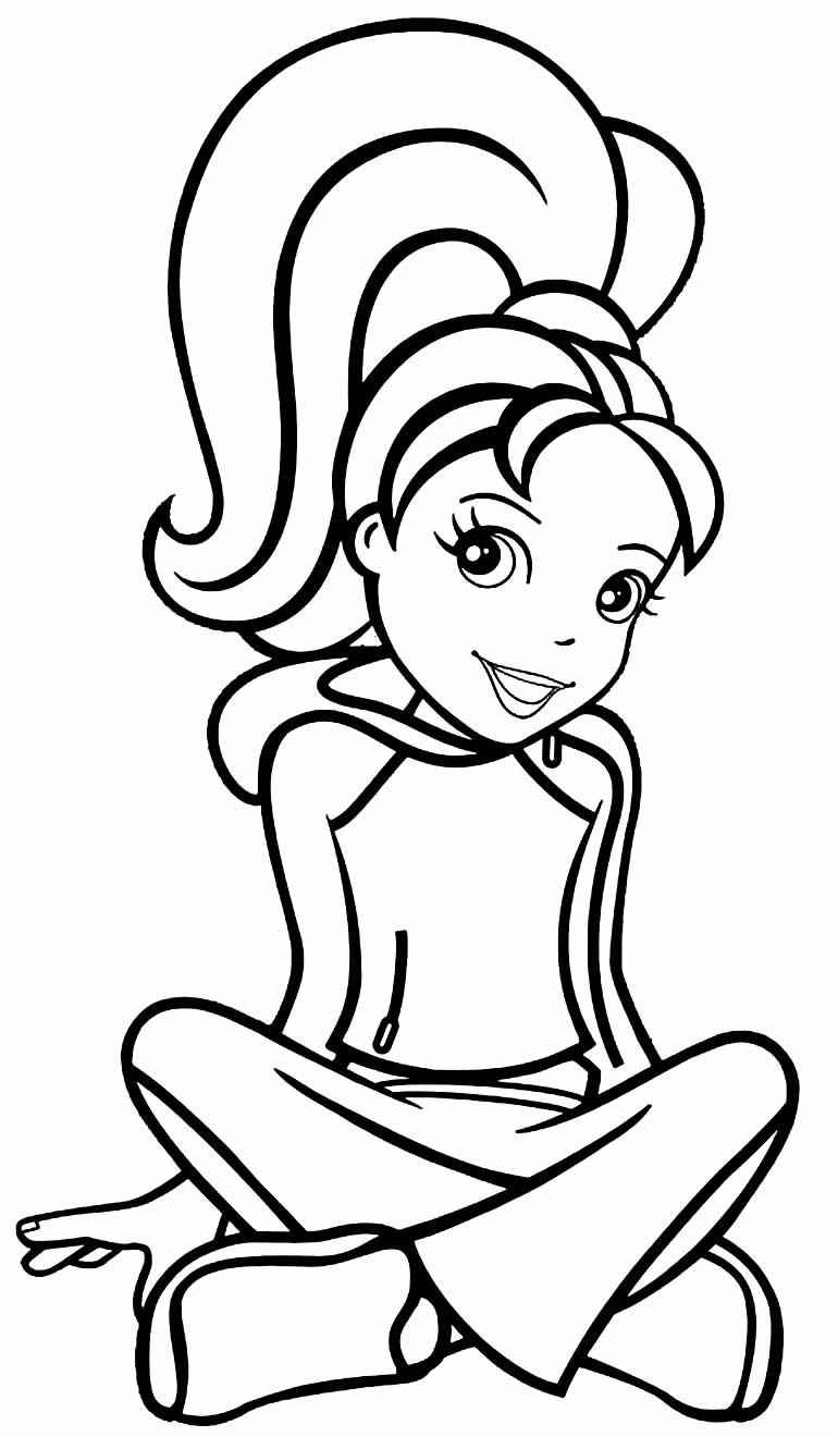Desenho de Desenhos Polly Pocket Para Colorir Sentada 2