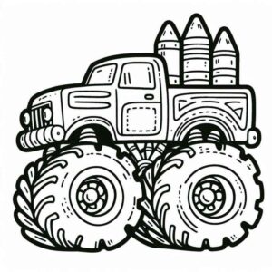 Desenho de Detalhado Monster Truck Colorir