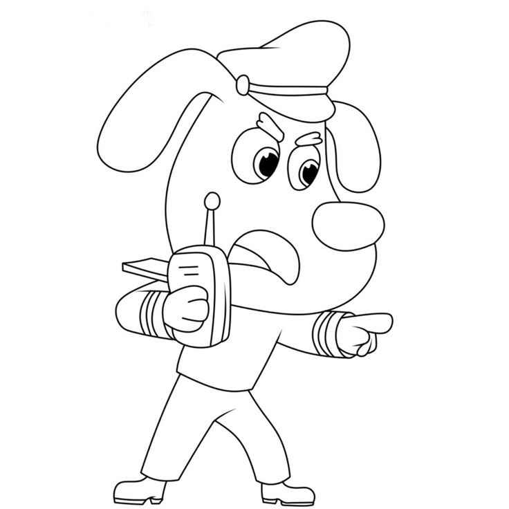 Desenho de Detetive Labrador Desenho Colorir Imprimir 03