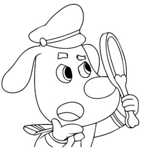 Desenho de Detetive Labrador Desenho Colorir Imprimir 13