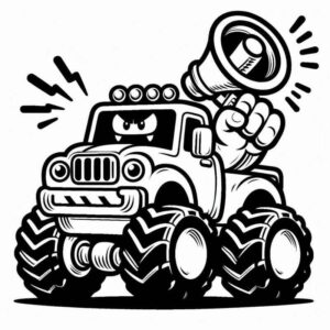 Desenho de Divertido Monster Truck Para Colorir